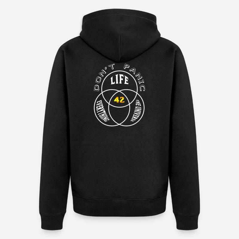 Dont Panic - Unisex Premium Bio Zip Hoodie - Schwarz