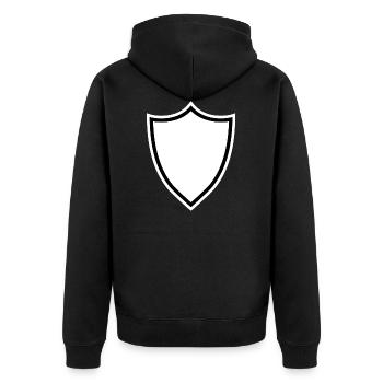 coat of arms - Unisex Premium Organic Zip Hoodie - black - Back - Nico (187cm)