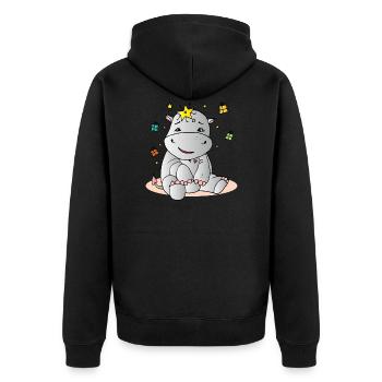 Anniversaire Hippo - Veste à capuche bio Premium Unisexe - noir - Dos - Nico (187cm)