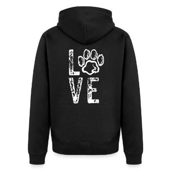 Patte de chien d'amour - Veste à capuche bio Premium Unisexe - noir - Dos - Nico (187cm)