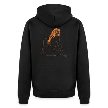Femme nue - Veste à capuche bio Premium Unisexe - noir - Dos - Nico (187cm)