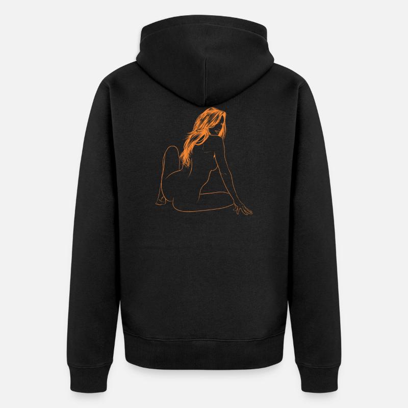 Femme nue - Veste à capuche bio Premium Unisexe - noir