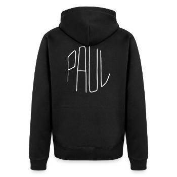 Paul gift - Unisex Premium Organic Zip Hoodie - black - Back - Nico (187cm)