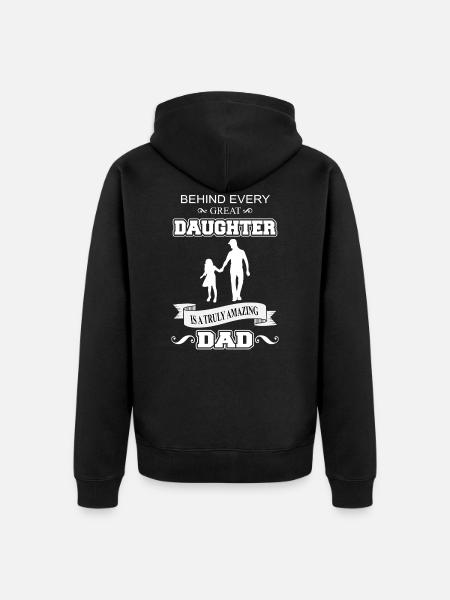 Datter Far-shirt - til den stolte far - Premium økologisk unisex-hættejakke - sort