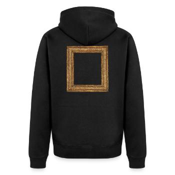 🖼️ Scaled Golden Picture Frame - Unisex Premium Organic Zip Hoodie - black - Back - Nico (187cm)