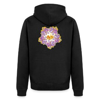 Hungrige Monster beißen und bilden einen Kreis - Unisex Premium Bio Zip Hoodie - Schwarz - Hinten - Nico (187cm)