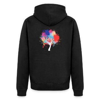 Éclaboussures de peinture d'arbre de protection de l'environnement - Veste à capuche bio Premium Unisexe - noir - Dos - Nico (187cm)