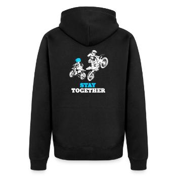 Équipe de motocross père fils sport - Veste à capuche bio Premium Unisexe - noir - Dos - Nico (187cm)