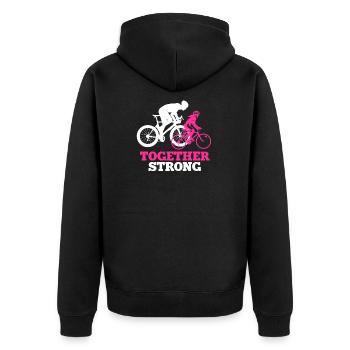 Équipe cycliste sportive père fille - Veste à capuche bio Premium Unisexe - noir - Dos - Nico (187cm)