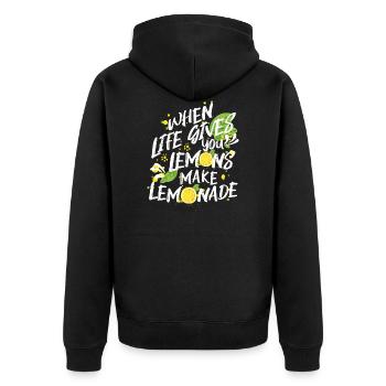 Lorsque la vie vous donne des citrons, faites de la limonade. cadeau - Veste à capuche bio Premium Unisexe - noir - Dos - Nico (187cm)