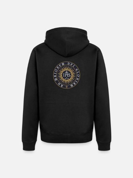 Ignatius fra Loyola Jesuit orden - Premium økologisk unisex-hættejakke - sort