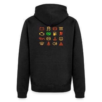 Car indicator lights - Unisex Premium Organic Zip Hoodie - black - Back - Nico (187cm)