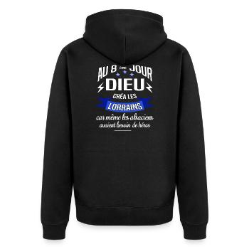 lorrain - Veste à capuche bio Premium Unisexe - noir - Dos - Nico (187cm)