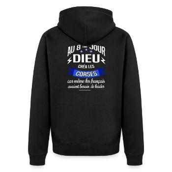 Les corses - Veste à capuche bio Premium Unisexe - noir - Dos - Nico (187cm)