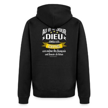 Chtis cadeau drôle pour ch'ti - Veste à capuche bio Premium Unisexe - noir - Dos - Nico (187cm)