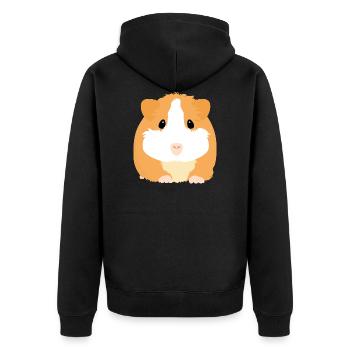 Guinea Pig - Unisex Premium Organic Zip Hoodie - black - Back - Nico (187cm)
