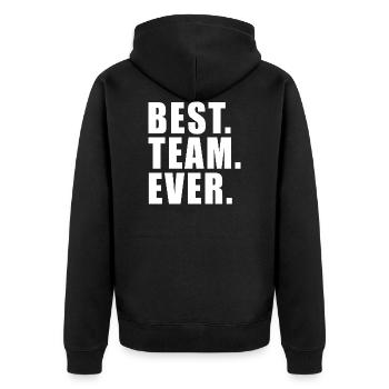 BEST TEAM EVER GIFT WORK GROUP CLUB GROUP - Unisex Premium Organic Zip Hoodie - black - Back - Nico (187cm)