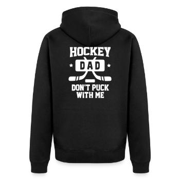 Papa de hockey - Veste à capuche bio Premium Unisexe - noir - Dos - Nico (187cm)