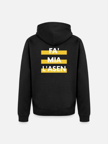 Fa' mia l'asen - Felpa con cappuccio ecologica premium unisex - nero