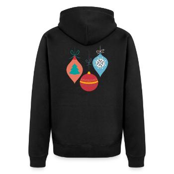 Christmas balls - Unisex Premium Organic Zip Hoodie - black - Back - Nico (187cm)
