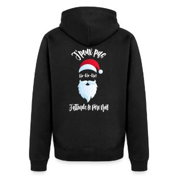 t shirt de noël j'peux pas j'attends le père - Veste à capuche bio Premium Unisexe - noir - Dos - Nico (187cm)