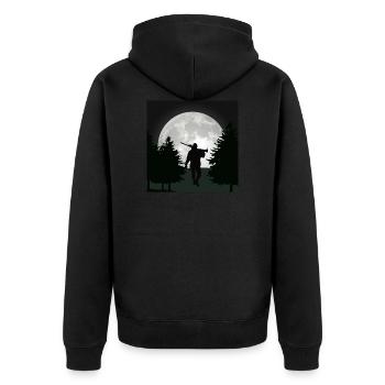 Chasseurs chasse forêt pleine lune nature cadeau - Veste à capuche bio Premium Unisexe - noir - Dos - Nico (187cm)