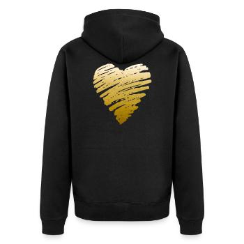 Coeur d'or - Veste à capuche bio Premium Unisexe - noir - Dos - Nico (187cm)