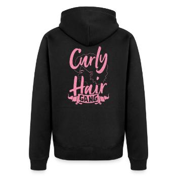 Curly Hair Gang - Haare - Unisex Premium Organic Zip Hoodie - black - Back - Nico (187cm)