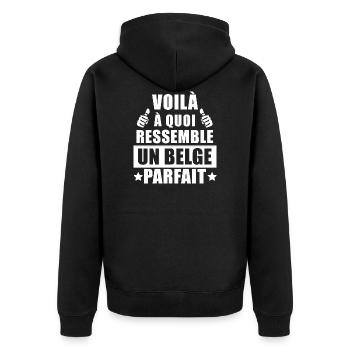 voilà à quoi ressemble un Belge parfait - Veste à capuche bio Premium Unisexe - noir - Dos - Nico (187cm)