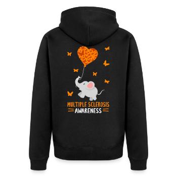 Multiple Sclerosis Awareness - Unisex Premium Organic Zip Hoodie - black - Back - Nico (187cm)
