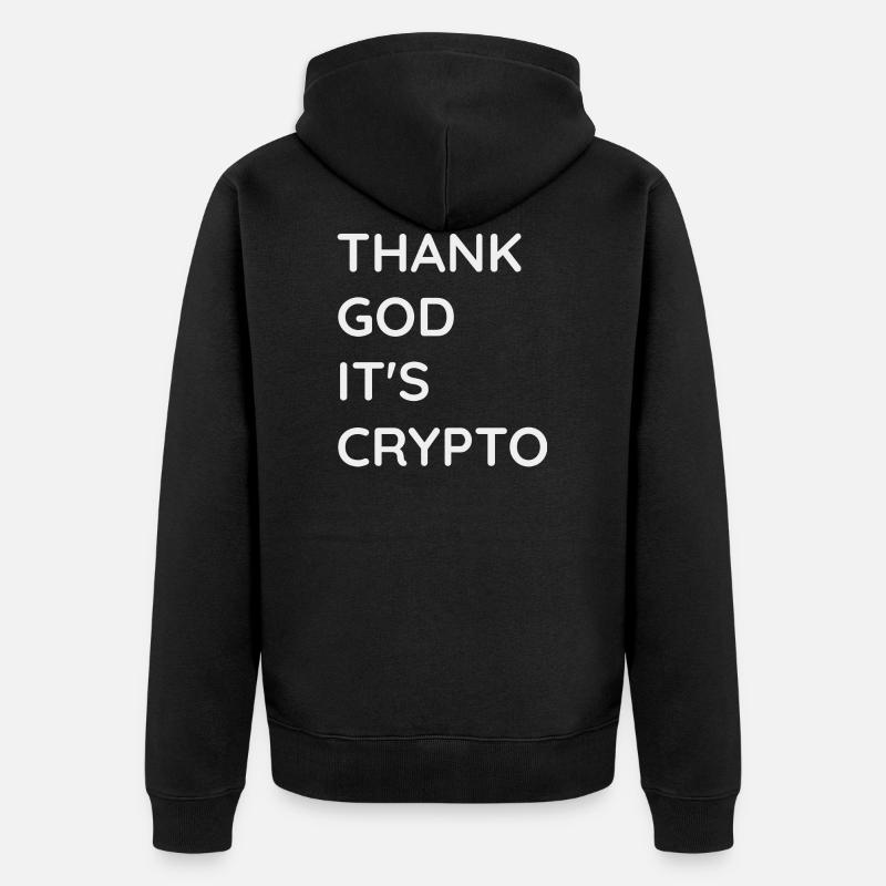Dieu merci, c’est Crypto - Veste à capuche bio Premium Unisexe - noir