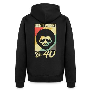 40th Birthday - Unisex Premium Organic Zip Hoodie - black - Back - Nico (187cm)