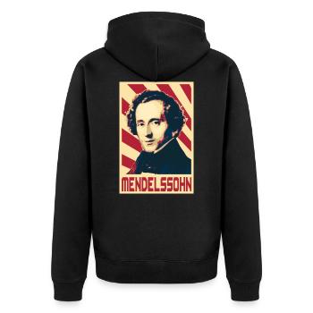 Felix Mendelssohn - Unisex Premium Organic Zip Hoodie - black - Back - Nico (187cm)