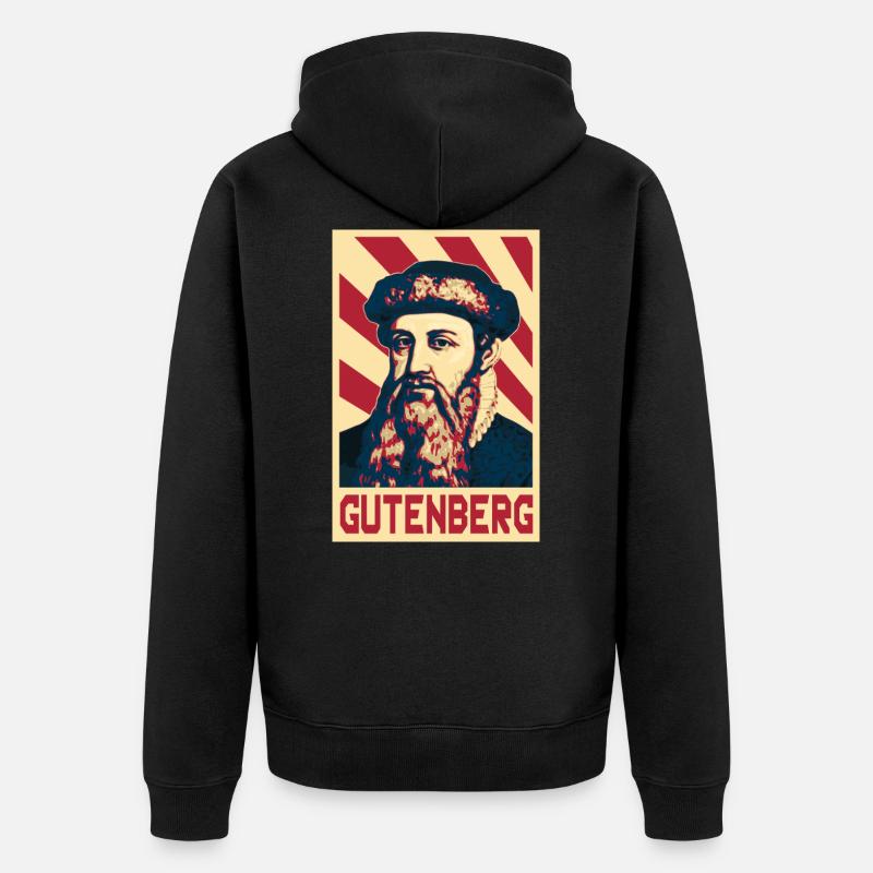 Johannes Gutenberg - Veste à capuche bio Premium Unisexe - noir