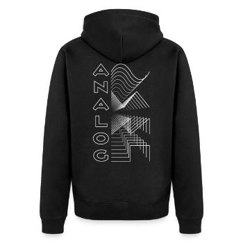 Analog Waveform Audio Digital Design Modular Gift - Unisex Premium Organic Zip Hoodie - black - Back - Nico (187cm)