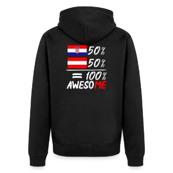 50% Croate 50% Autriche - Veste à capuche bio Premium Unisexe - noir - Dos - Nico (187cm)