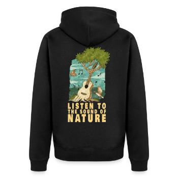 Écoutez le son de la musique de guitare acoustique nature - Veste à capuche bio Premium Unisexe - noir - Dos - Nico (187cm)