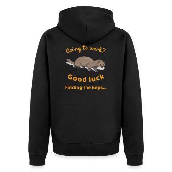 Furet drôle, furet mignon - Veste à capuche bio Premium Unisexe - noir - Dos - Nico (187cm)