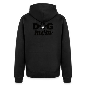 dog mom - Unisex Premium Bio Zip Hoodie - Schwarz - Hinten - Nico (187cm)