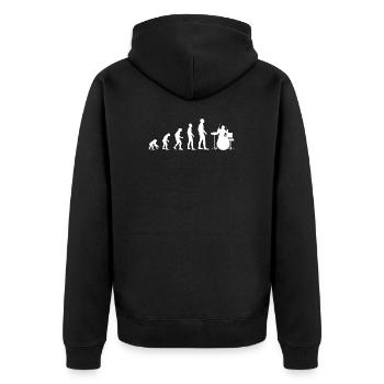 t shirt evolution batterie humour batteur homme - Veste à capuche bio Premium Unisexe - noir - Dos - Nico (187cm)