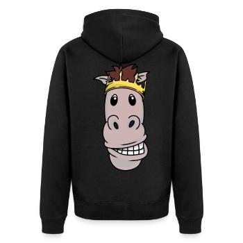 King Horse Pony Crown Royal King Fantaisie Noël - Veste à capuche bio Premium Unisexe - noir - Dos - Nico (187cm)