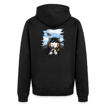 Tomcat - Unisex Premium Bio Zip Hoodie - Schwarz - Hinten - Nico (187cm)