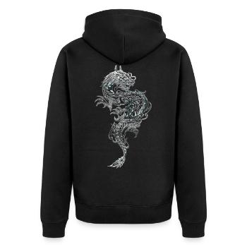 Drachen Fantasy Drachen Geist Reptilien Bestien - Unisex Premium Bio Zip Hoodie - Schwarz - Hinten - Nico (187cm)