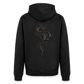 Drachen Fantasy Drachen Geist Reptilien Bestien - Unisex Premium Bio Zip Hoodie - Schwarz - Hinten - Nico (187cm)