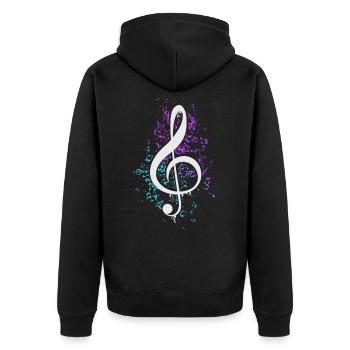 Clé de violon colorée Musiques musicales - Veste à capuche bio Premium Unisexe - noir - Dos - Nico (187cm)