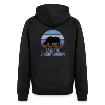 Sauvez la licorne potelé drôle rhinocéros Chibby Licorne - Veste à capuche bio Premium Unisexe - noir - Dos - Nico (187cm)