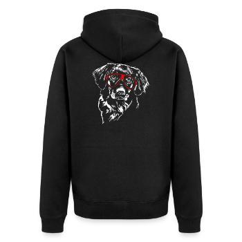 NOVA SCOTIA DUCK TOLLING RETRIEVER Dog Wilsigns - Unisex Premium Organic Zip Hoodie - black - Back - Nico (187cm)