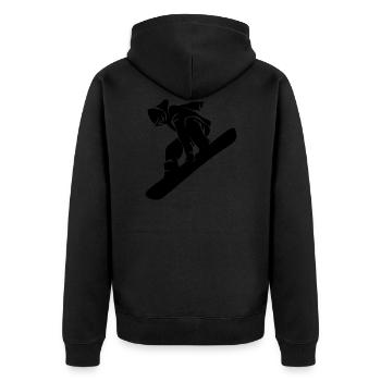 Snowboard Snowboarder - Unisex Premium Bio Zip Hoodie - Schwarz - Hinten - Nico (187cm)