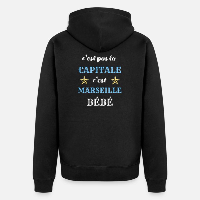 c'est pas la capitale humour - Veste à capuche bio Premium Unisexe - noir