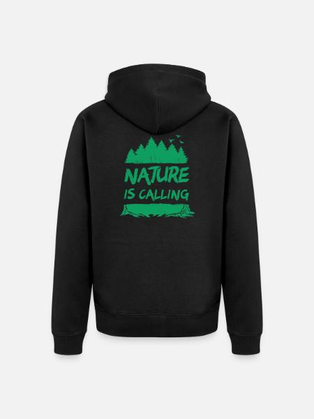 Nature is Calling - Unisex Premium Organic Zip Hoodie - black